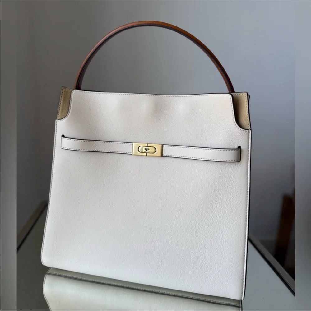 Like new Tory Burch Lee Radziwill Double
Bag Satchel New Cream $1,320 - Picture 2 of 9